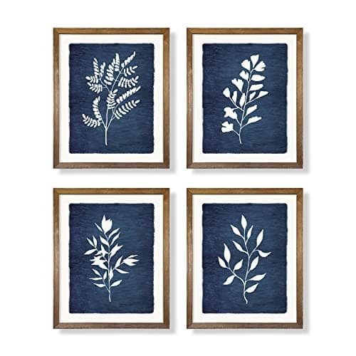 Framed Indigo Botanical Prints Set of 2 | Antique Farmhouse