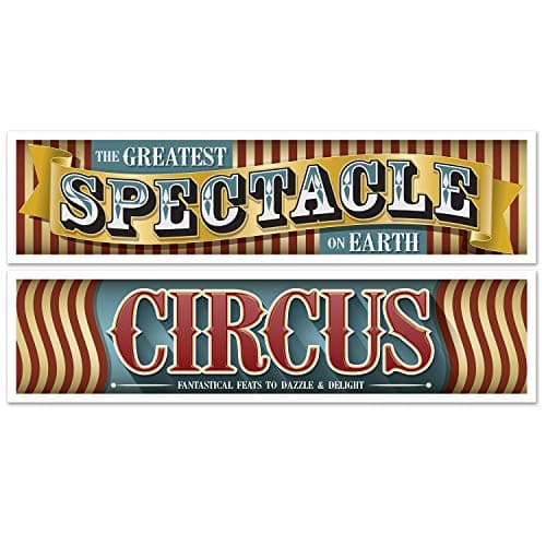 Amazon.com: Beistle 4-Piece Vintage Circus Banners, Circus Themed Party ...