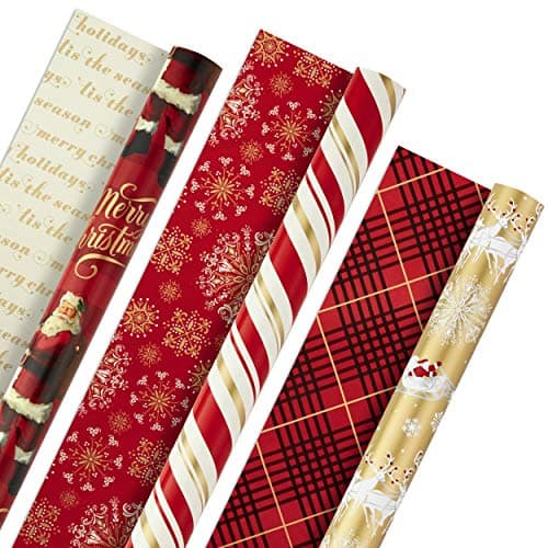 Traditional 3-Pack Foil Christmas Wrapping Paper Assortment, 60 sq. ft ...