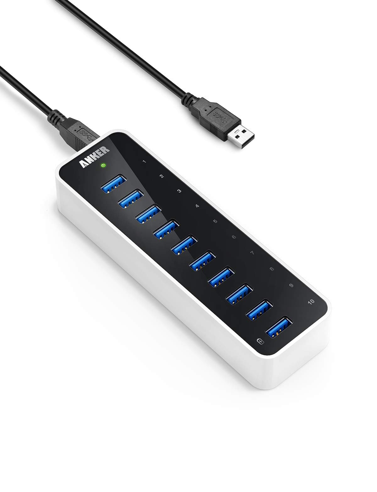 Amazon.com: Anker USB A Hub, USB 3.0 Hub, 10 Ports USB Hub for ...