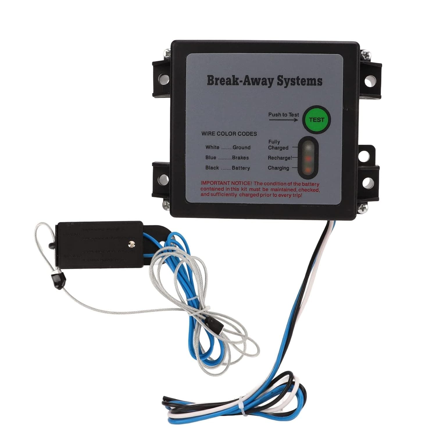 Trailer Brake Breakaway Kit, 12V LED Test Break Away System Trailer ...