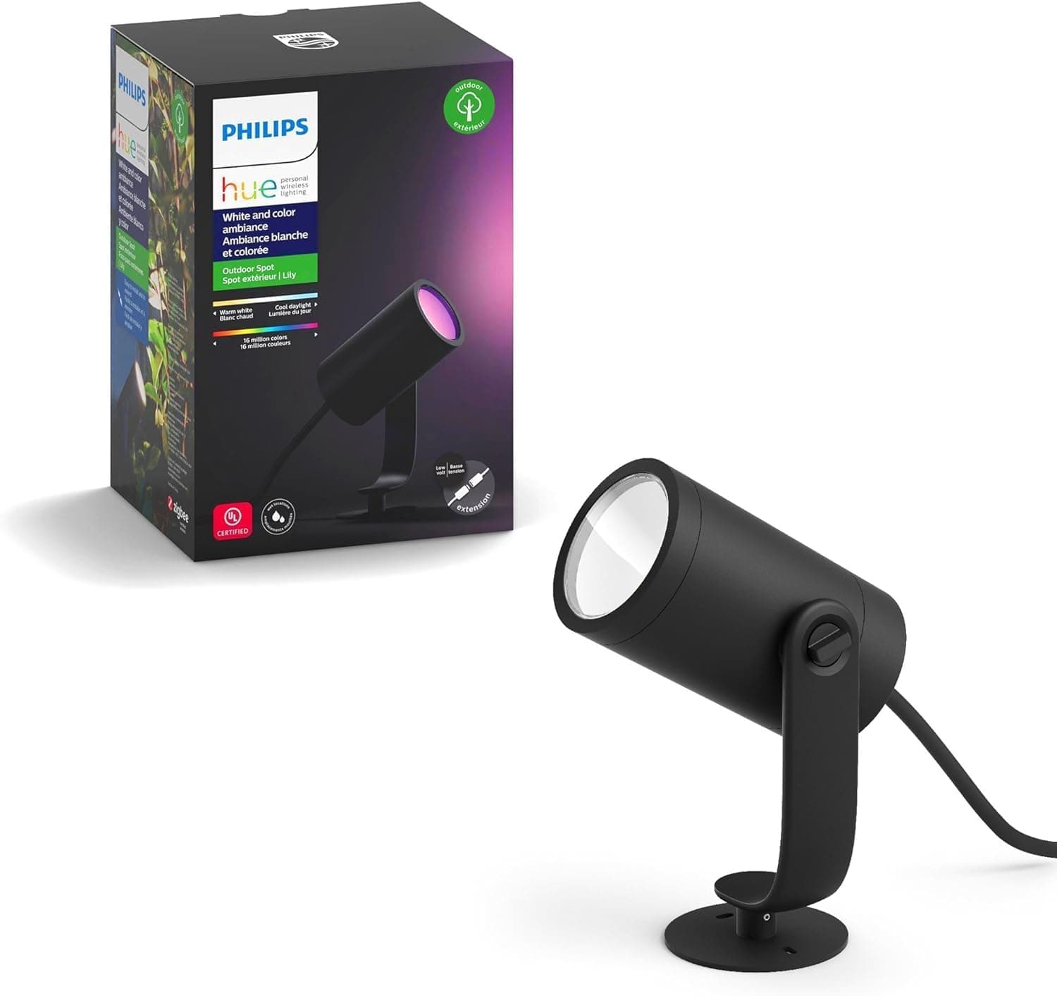 Philips Hue Lily Outdoor Smart Spot Light - White & Color Ambiance LED ...