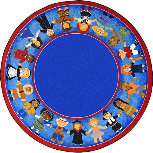 Sitting Shapes Quarter-Round Classroom Rug 6'7"-radius, Shapes & Solid Rugs