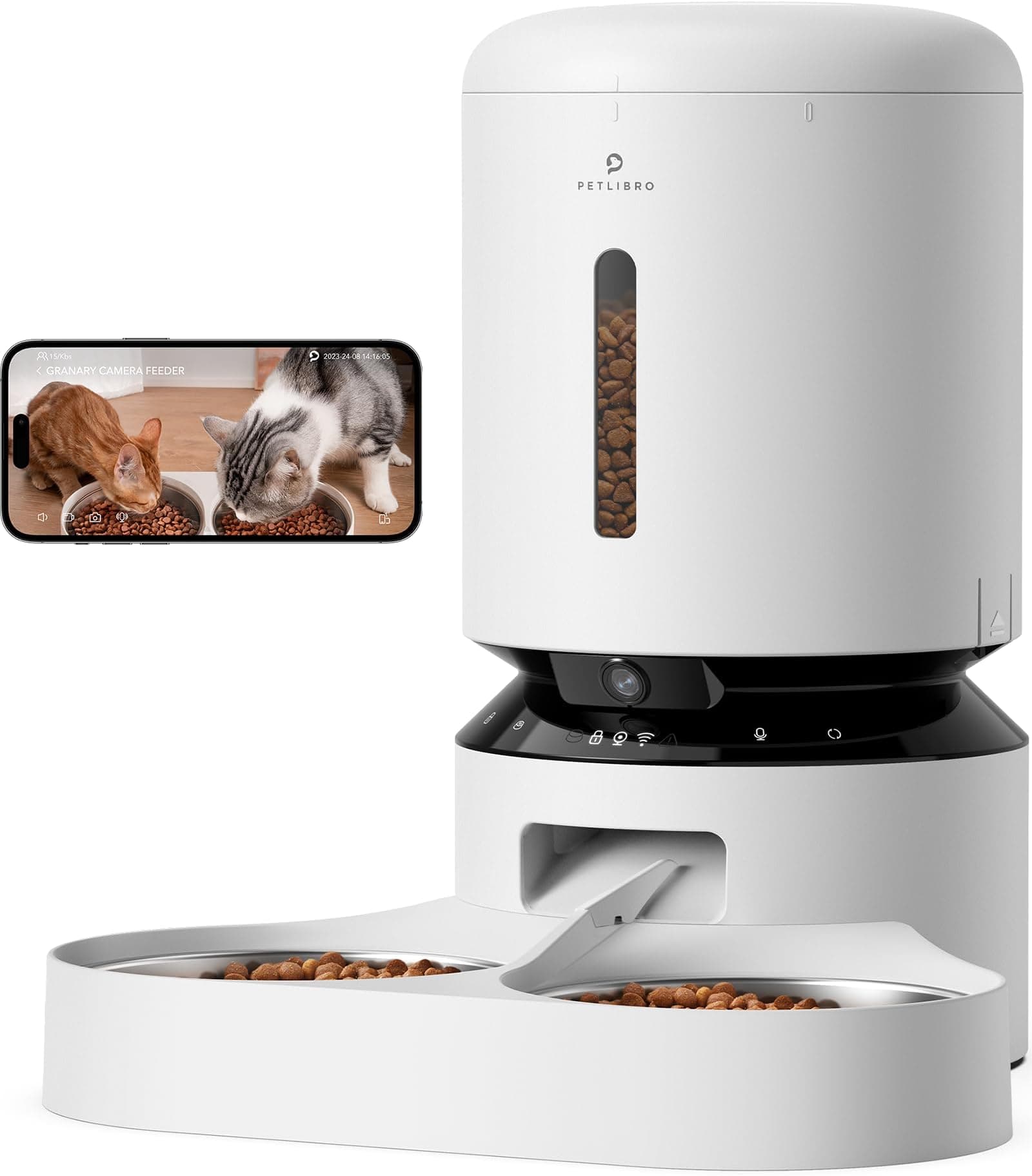 Pet Supplies : PETLIBRO Automatic Cat Feeder with Camera for Two Cats ...