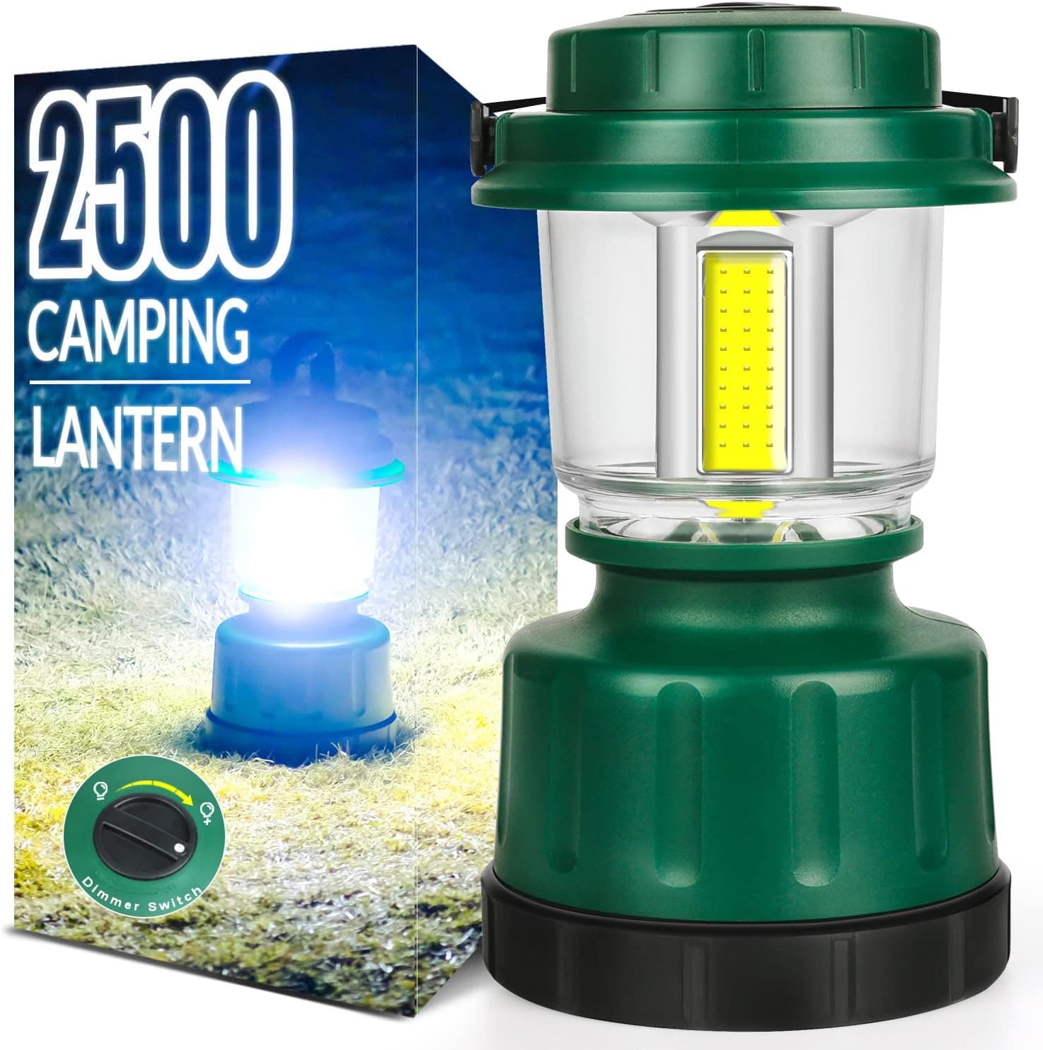 Amazon.com: LED Camping Lantern, COB Battery Lanterns 4D Batteries ...
