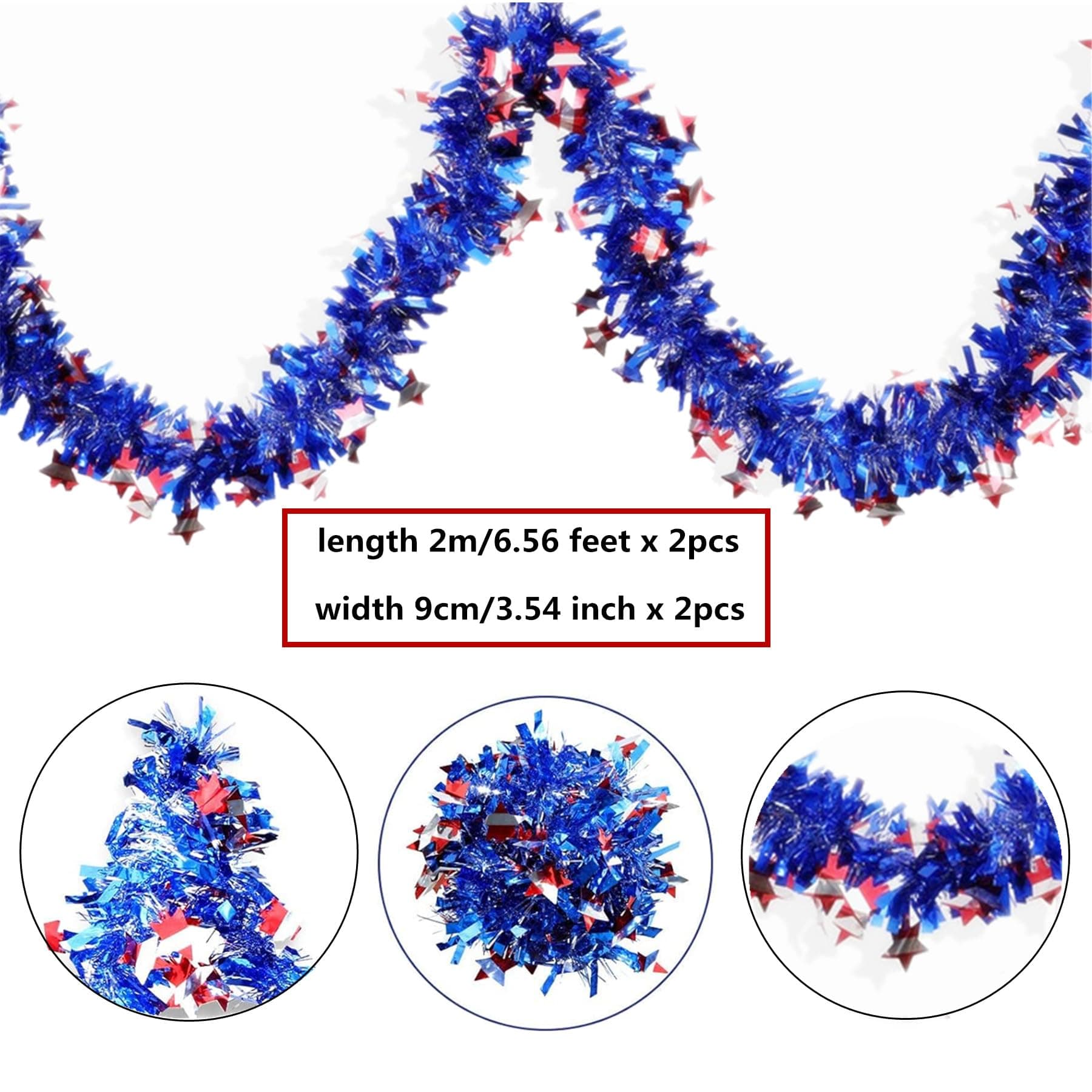Snapklik.com : Alfyng 2 Pack Independence Day American Flag Tinsel ...