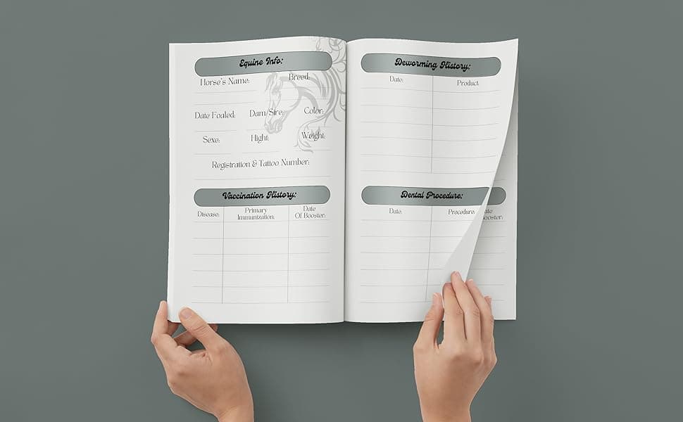 Horse Health Record Log book: Equine Health Record Keeper, Vaccination ...