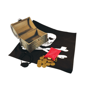 Melissa & Doug Wooden Pirate Chest (Pretend Play Treasure Chest Set ...