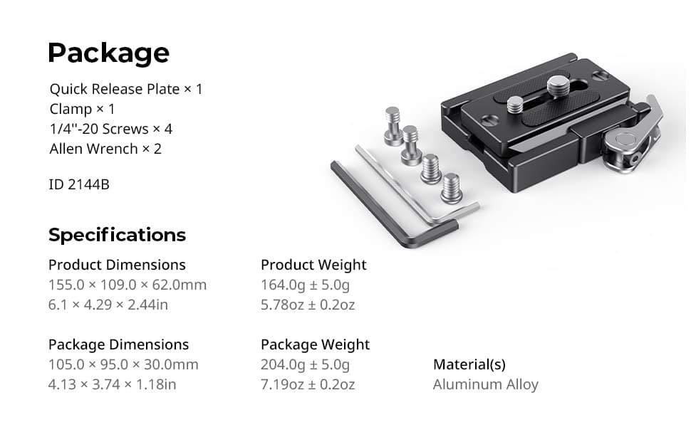 Amazon.com : SMALLRIG Universal Quick Release Mount Plate Kit for Arca ...