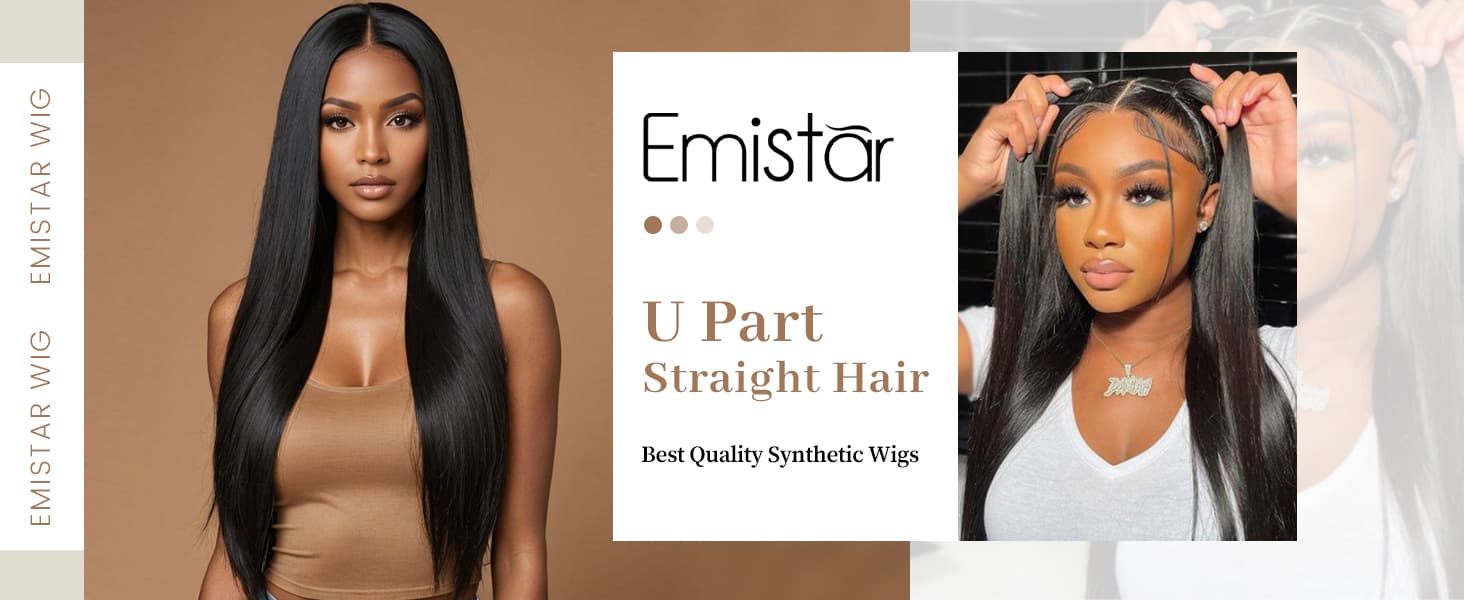 Amazon.com : Dark Brown V Part Wig, Light Yaki Straight Upgrade U Part ...