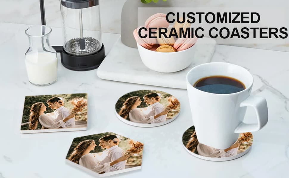 Amazon.com: Custom Coasters, Personalized Ceramic Coasters for Crafts ...