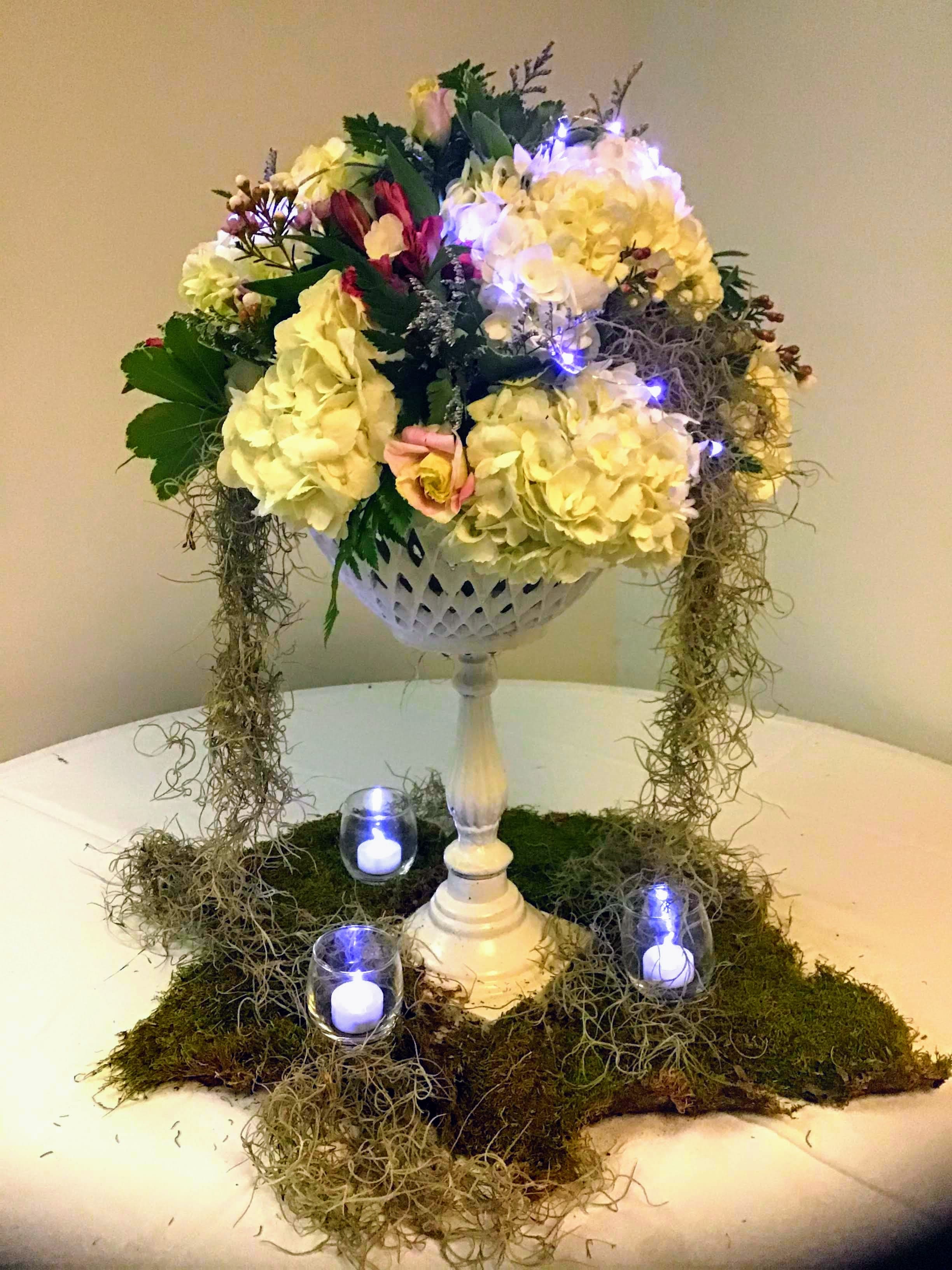 ENCHANTED FOREST FLORAL CENTERPIECE – call for pricing