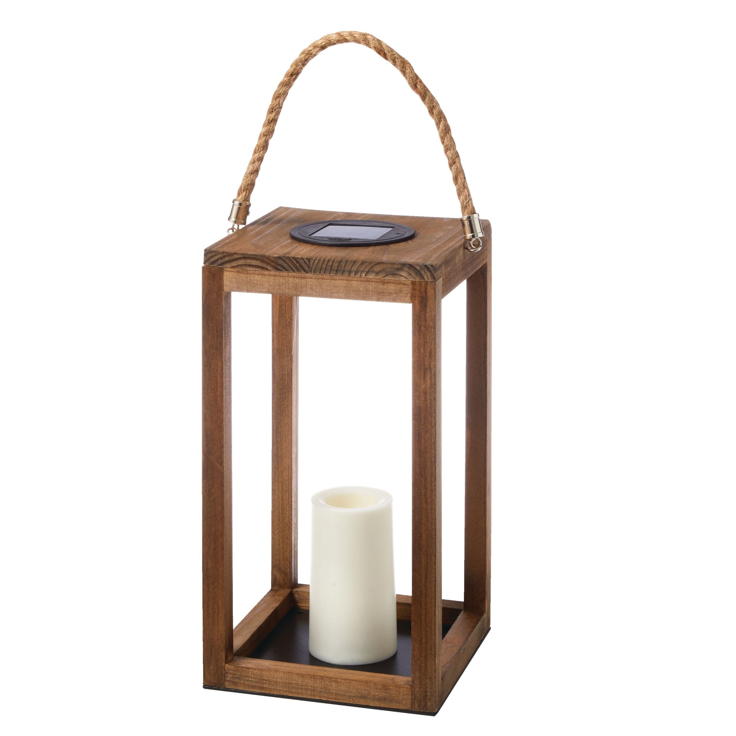 CANVAS Solar Wood Lantern, 11.02-in | Canadian Tire