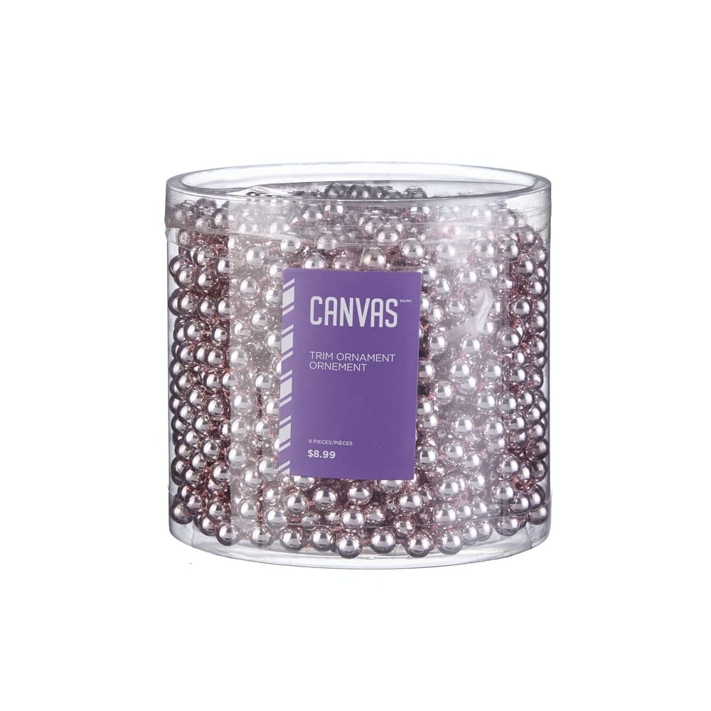 CANVAS Brights Collection Christmas Decoration Bead Garland, Light Pink ...