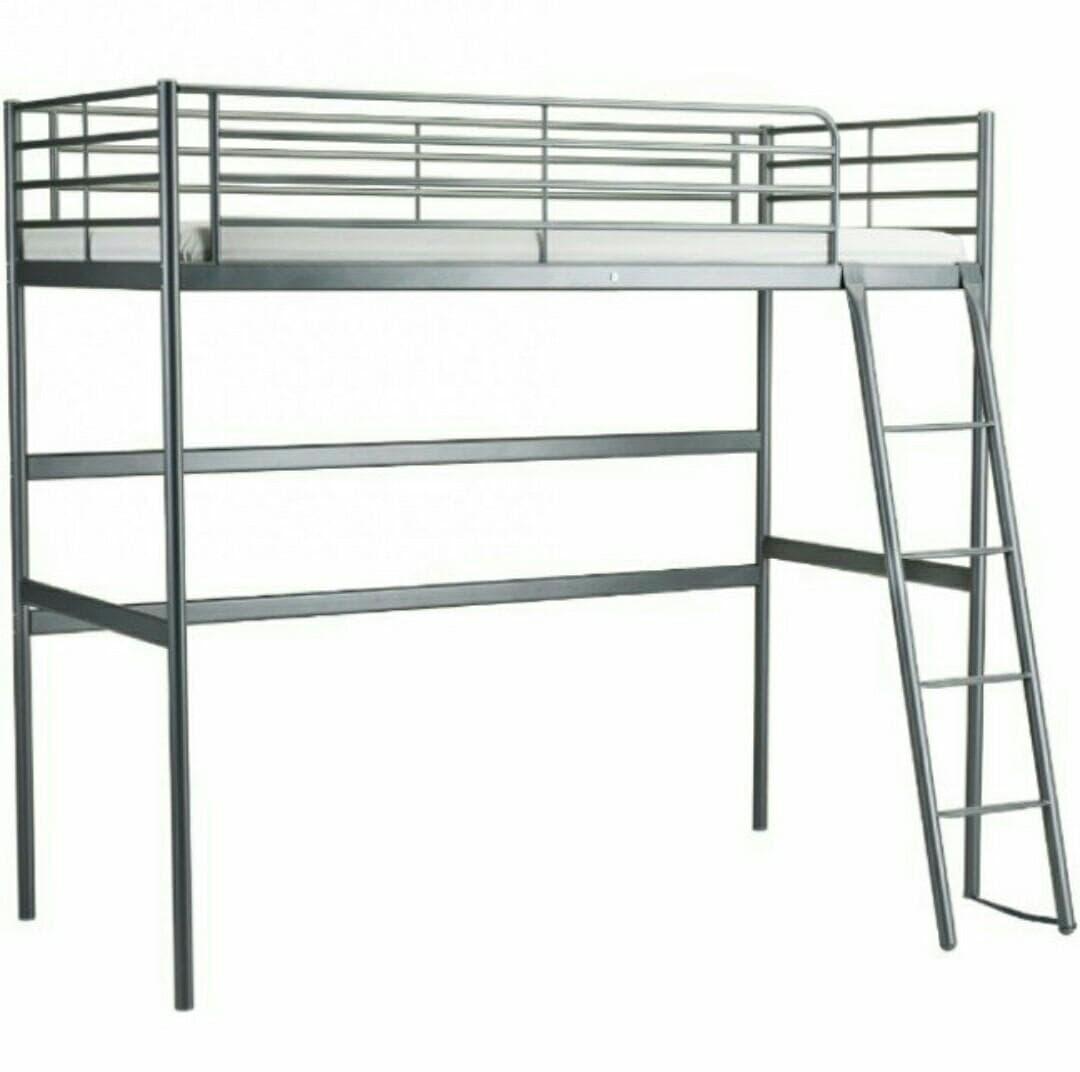 IKEA SVARTA Loft Bed frame bunk bed silver colour, Furniture & Home ...