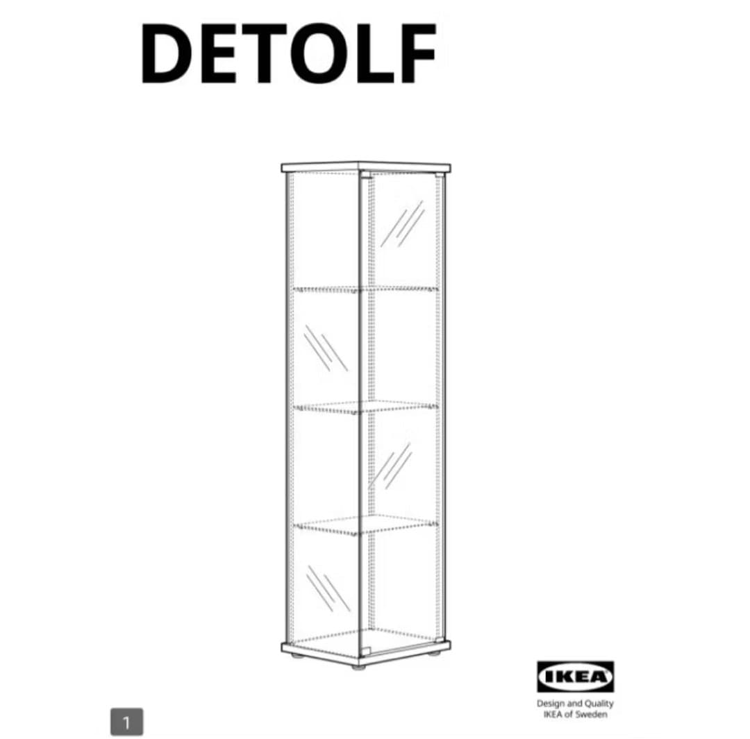 IKEA Detolf Glass Display Cabinet (White), Furniture & Home Living ...