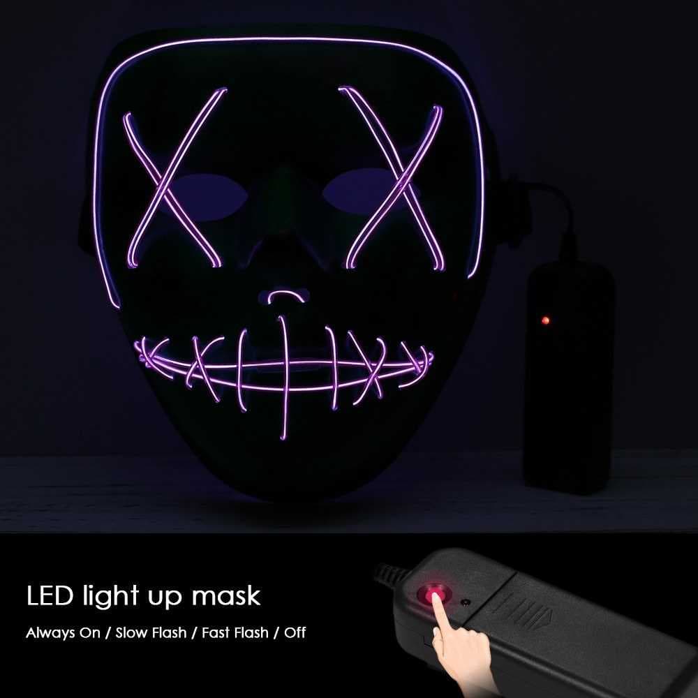 Adults Halloween LED Light Up Mask Halloween Costume Supplies for ...