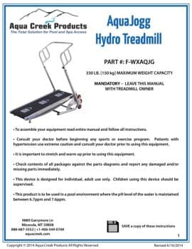 AquaJogg Hydro Treadmill - Aqua Creek - Flipbook by 56020 | FlipHTML5