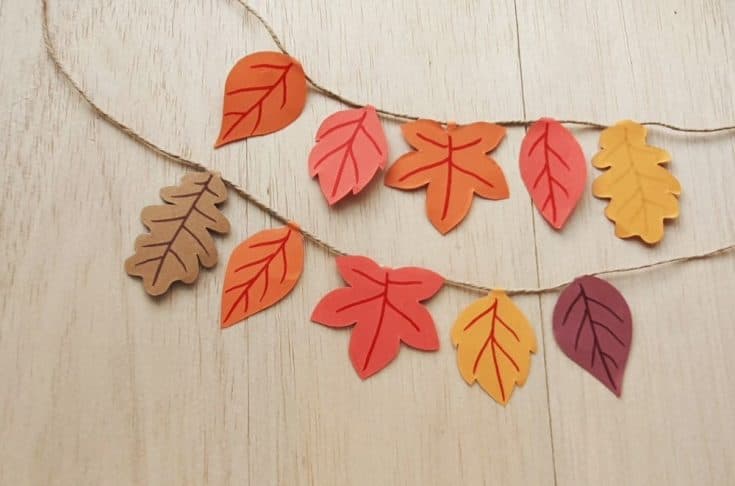 DIY Fall Paper Leaf Garland With a Free Leaves Printable Template