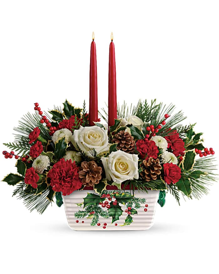Teleflora's Halls Of Holly Centerpiece Flower Delivery Jacksonville FL ...