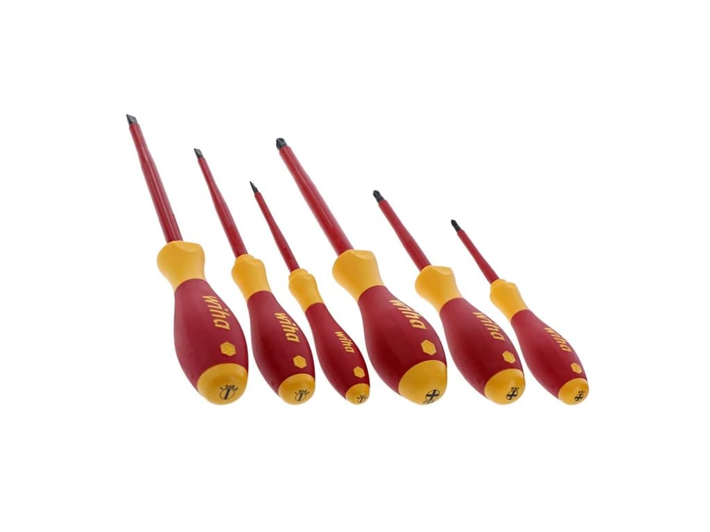 Wiha 32092 - 6 Piece Insulated SoftFinish Screwdriver Set - Slotted ...