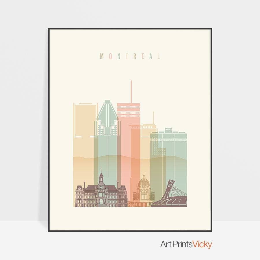 Montreal Skyline, Montreal Print, Montreal, Canada Cityscape, Citys ...