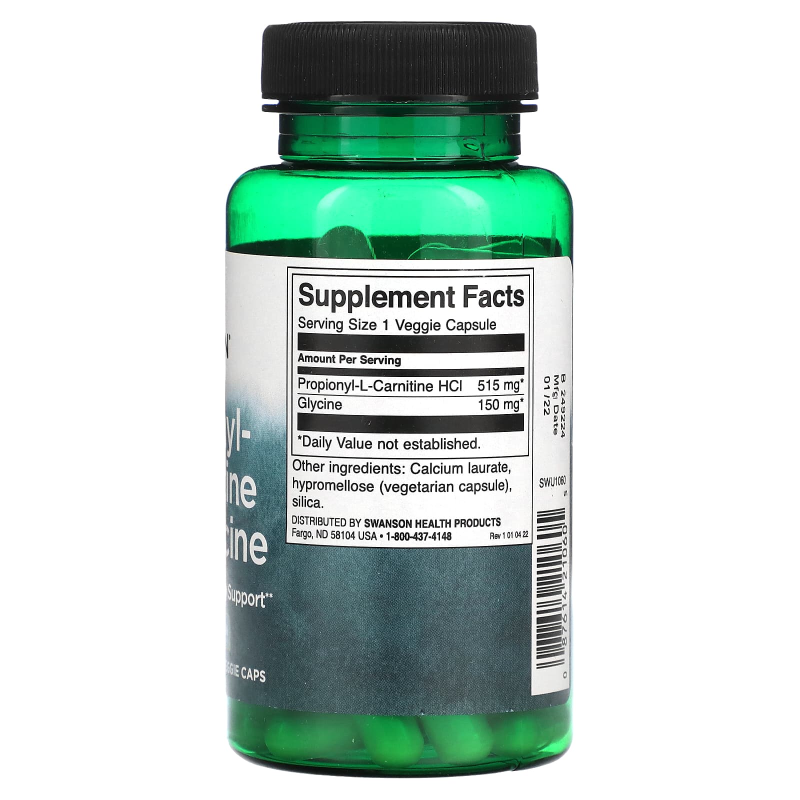 Swanson, Propionyl-gal-Carnitine with Glycine, 60 Veggie Caps