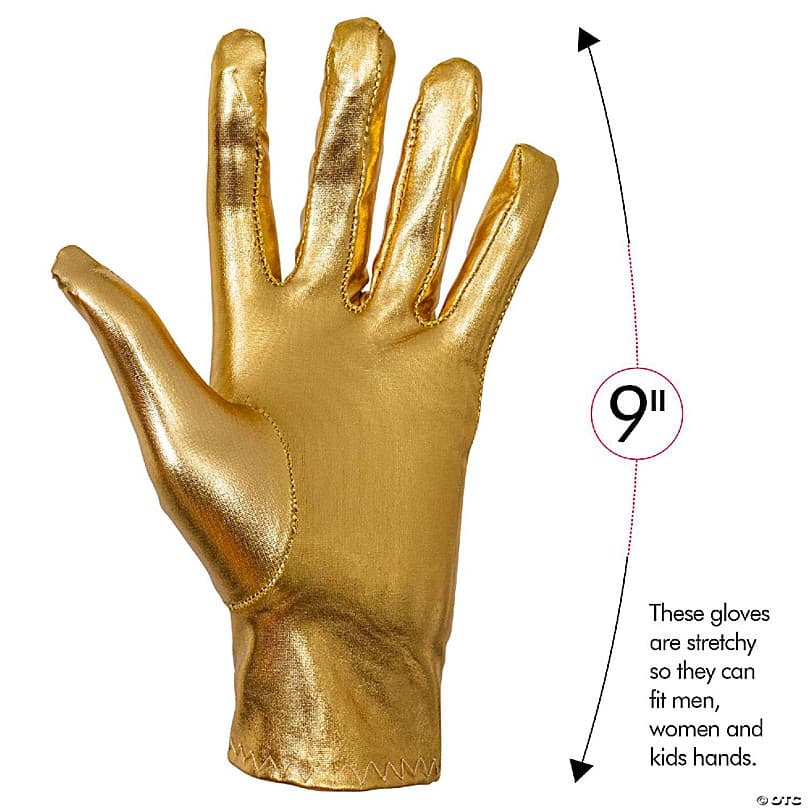 Skeleteen Metallic Gold Costume Gloves - Shiny Gold Princess Evening ...