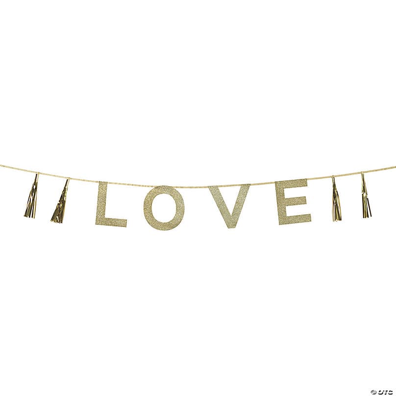 Talking Tables Love Glitter Pennant Banner | Oriental Trading