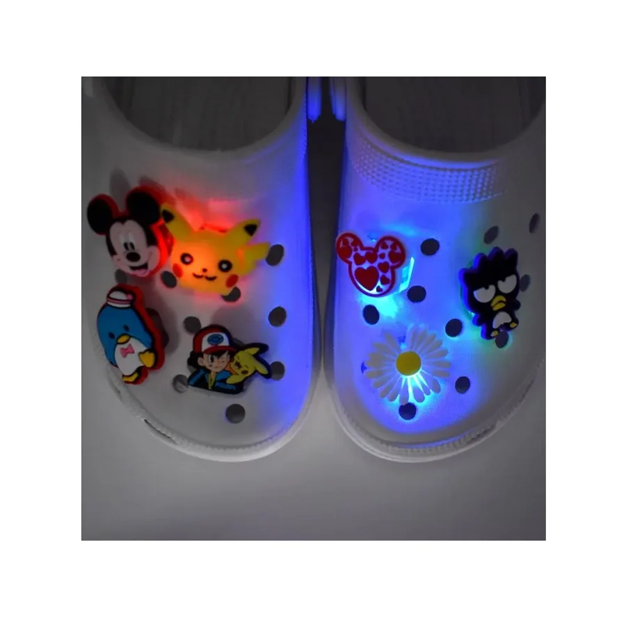 Light Up Bling Led Pvc Glow Up Croc Charms Shoe Decorations For Kids ...