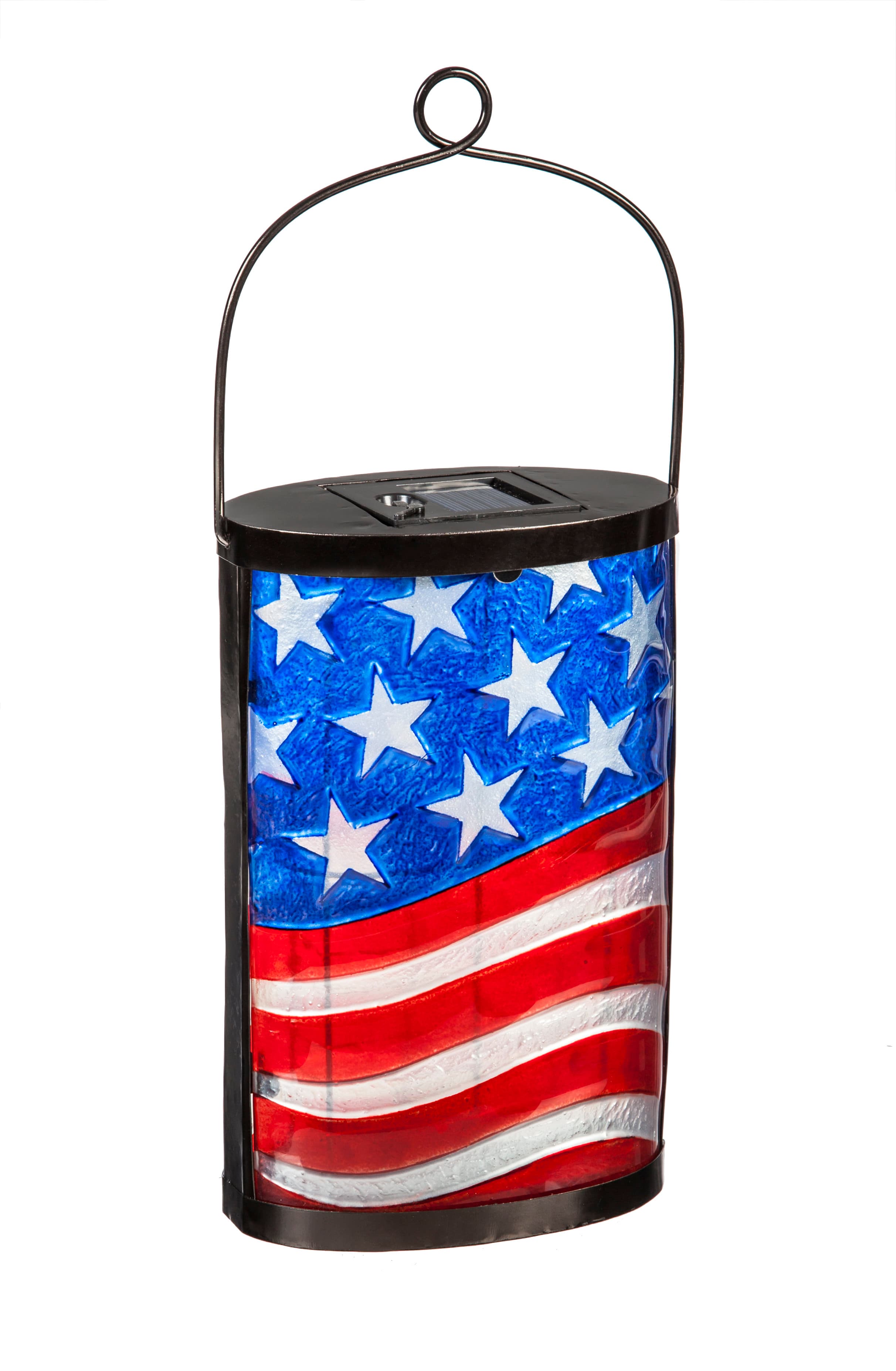 Evergreen Enterprises, Inc Stripe Patriotic Flag Blue/Red/White Solar ...
