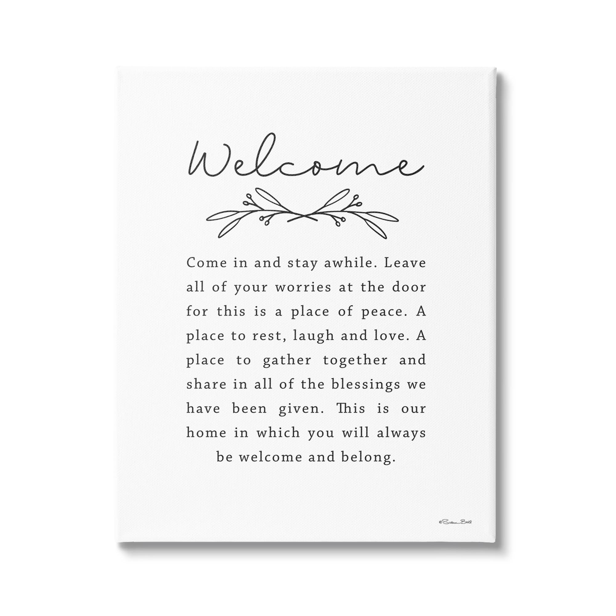 Stupell Industries Welcome Home Quote Simple White Typography by ...