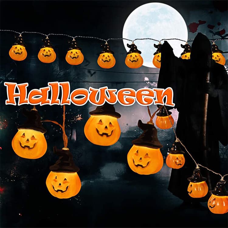 Guirlande Halloween citrouille - lumineuse - sodishop