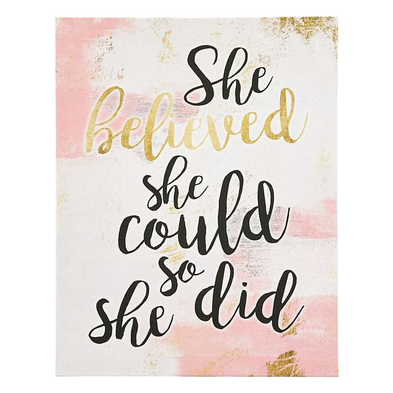 She Believed She Could So She Did Canvas Wall Art, 11x14