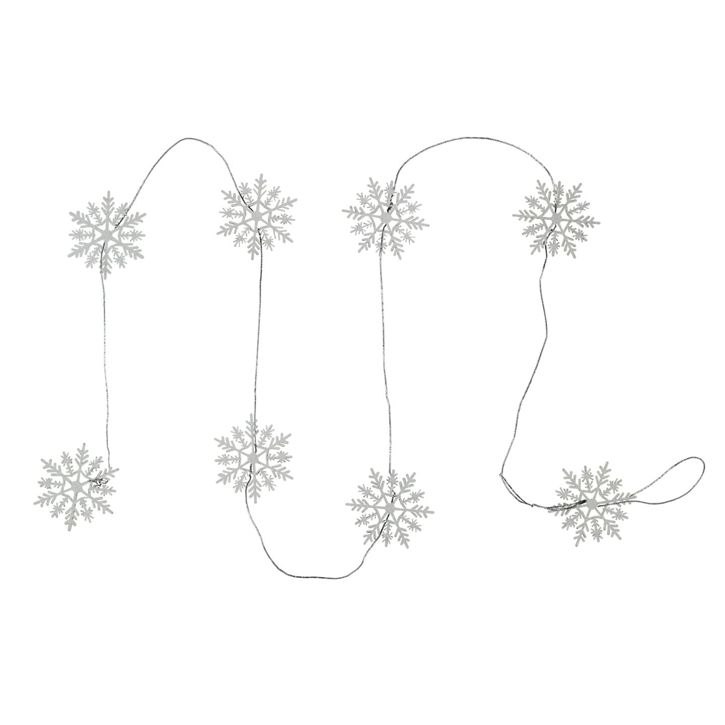 Northlight 5' White Glitter Dusted Wooden Snowflake Christmas Garland ...