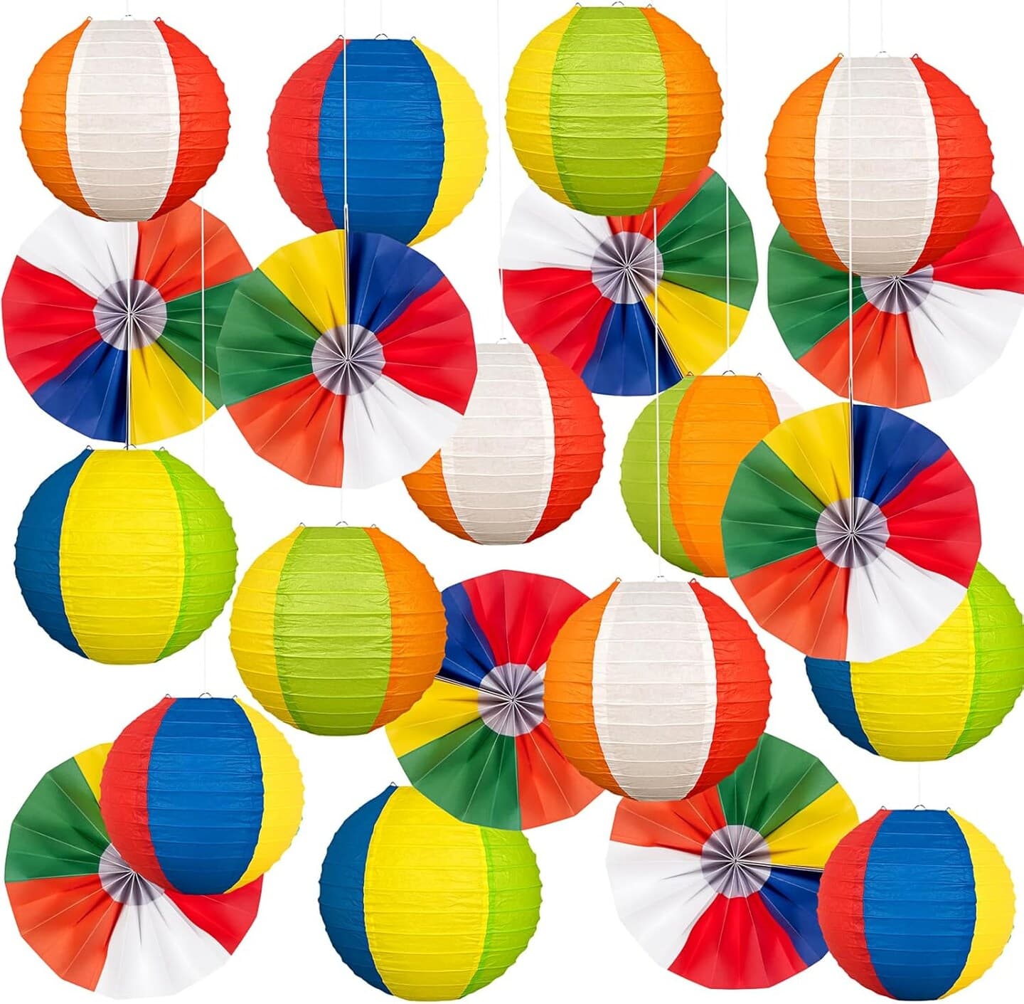 36Pcs Summer Beach Party Decorations Paper Lanterns and Fans | Michaels