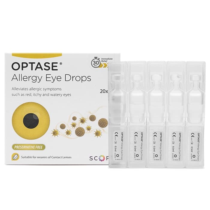Optase Allergy Eye Drops 20 x 0.5ml For Itchy & Sore Eyes