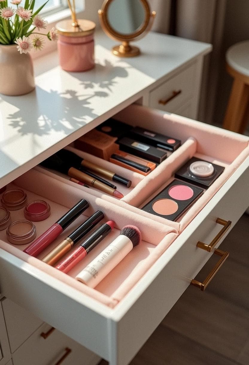 Expandable Drawer Organizer – Customizable Makeup Vanity Organizing ...