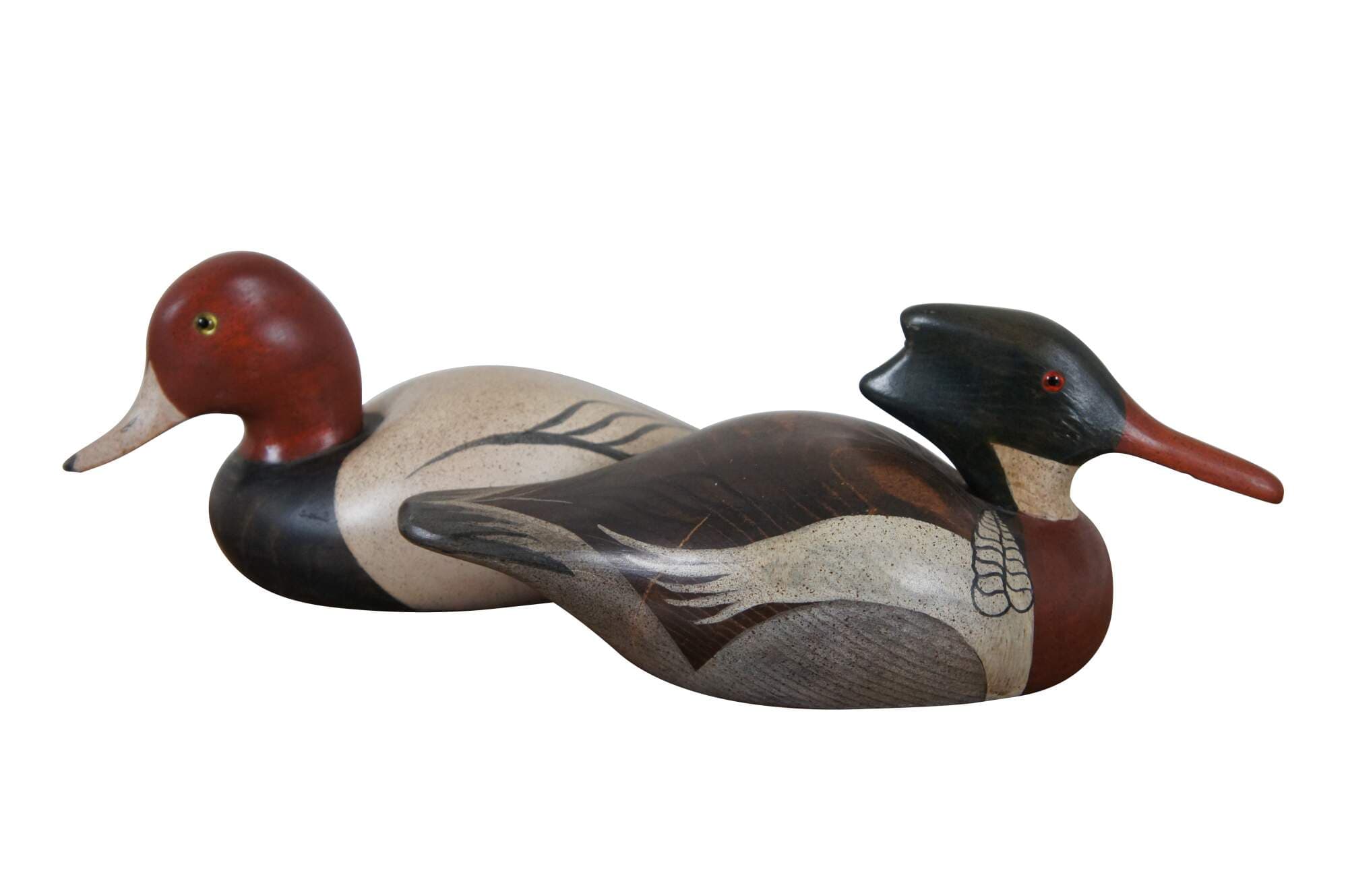 2 Craig Fellows Big Sky Carvers Signed Mallard Drake Duck Decoys 11"