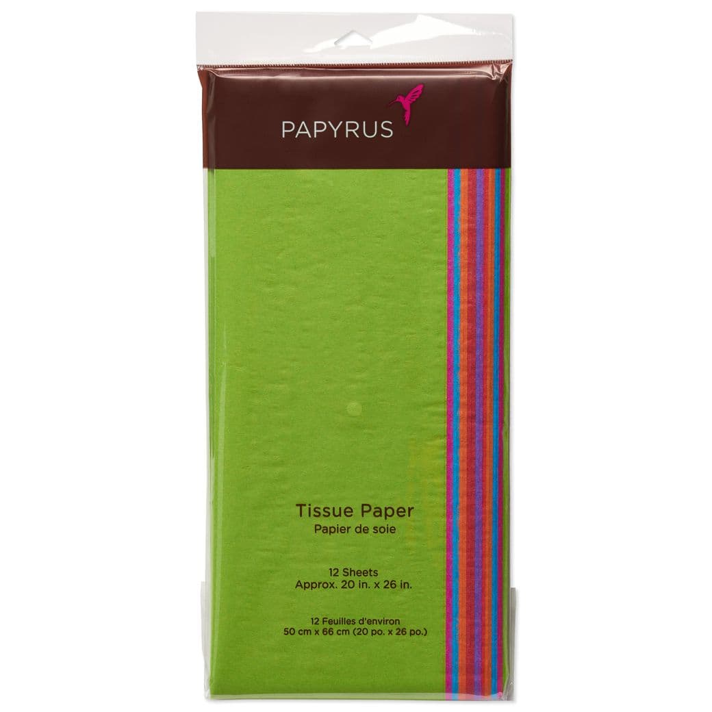 Multi Color Assorted Tissue Paper, 12-Sheets - Papyrus