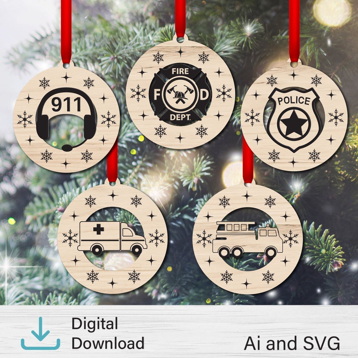 First Responder cut out ornaments - Welcome to Trapdoor Vectors