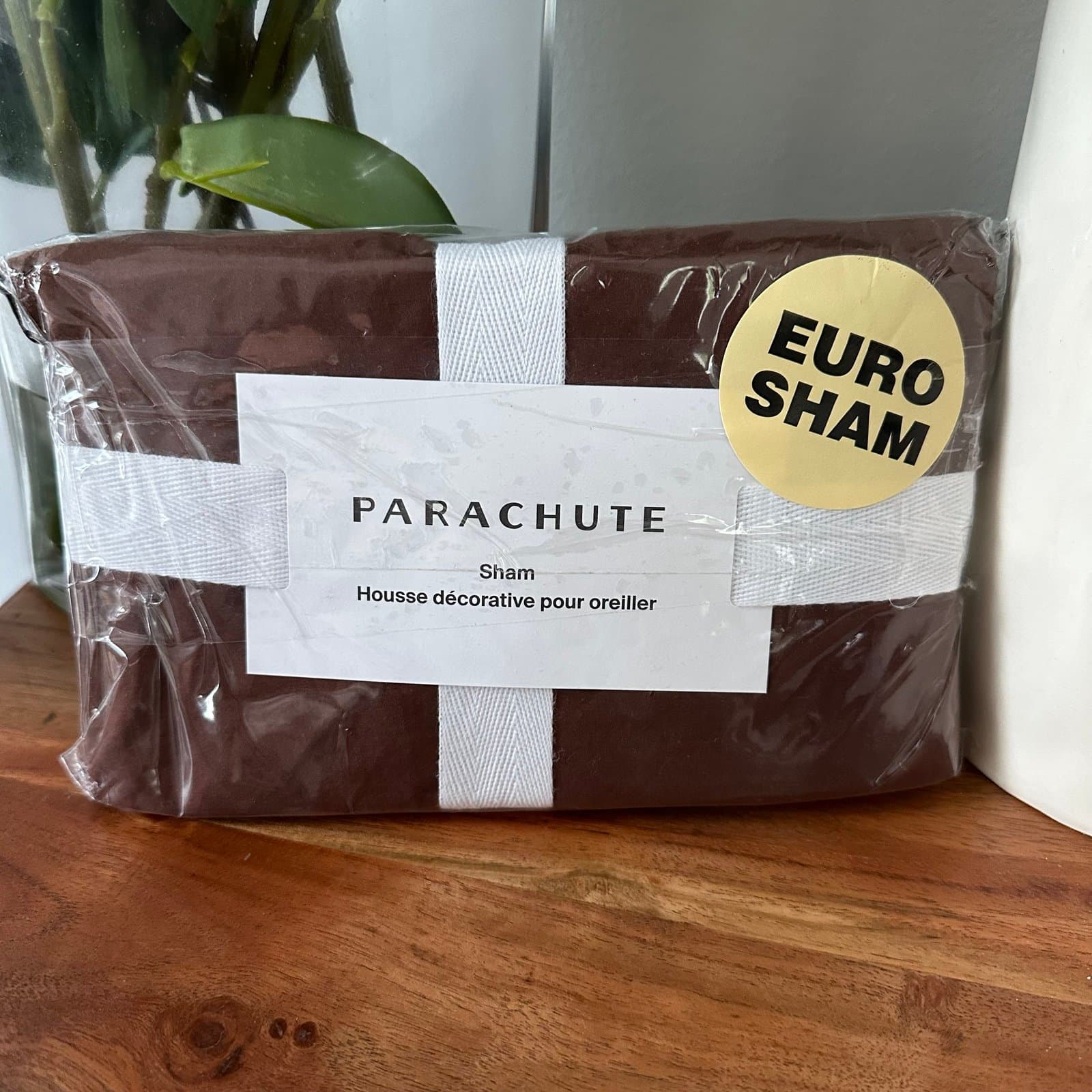Parachute Percale Euro Sham in Raisin Color for Home Decor