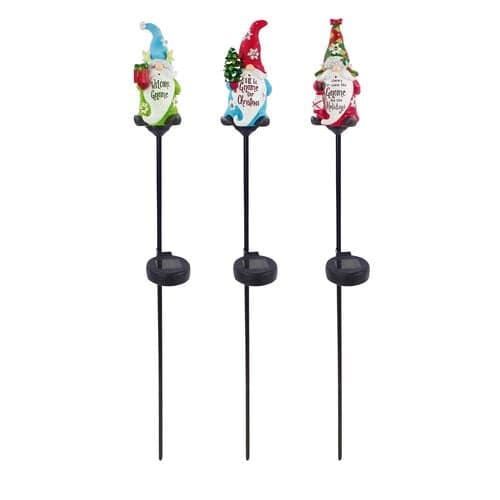 Alpine Corporation Solar Winter Home Gnomes Garden Stake- Assorted