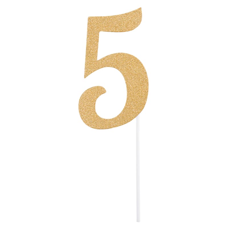 Creative Converting - Cake Topper Gold Glitter #5 | Jomla.ae