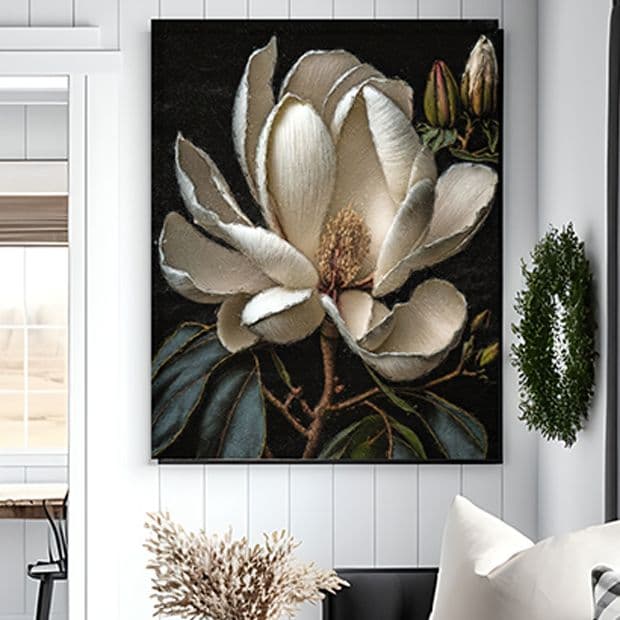 Magnolia Tree Blossoms Impressionist Printable Art, Floral Wall Art ...