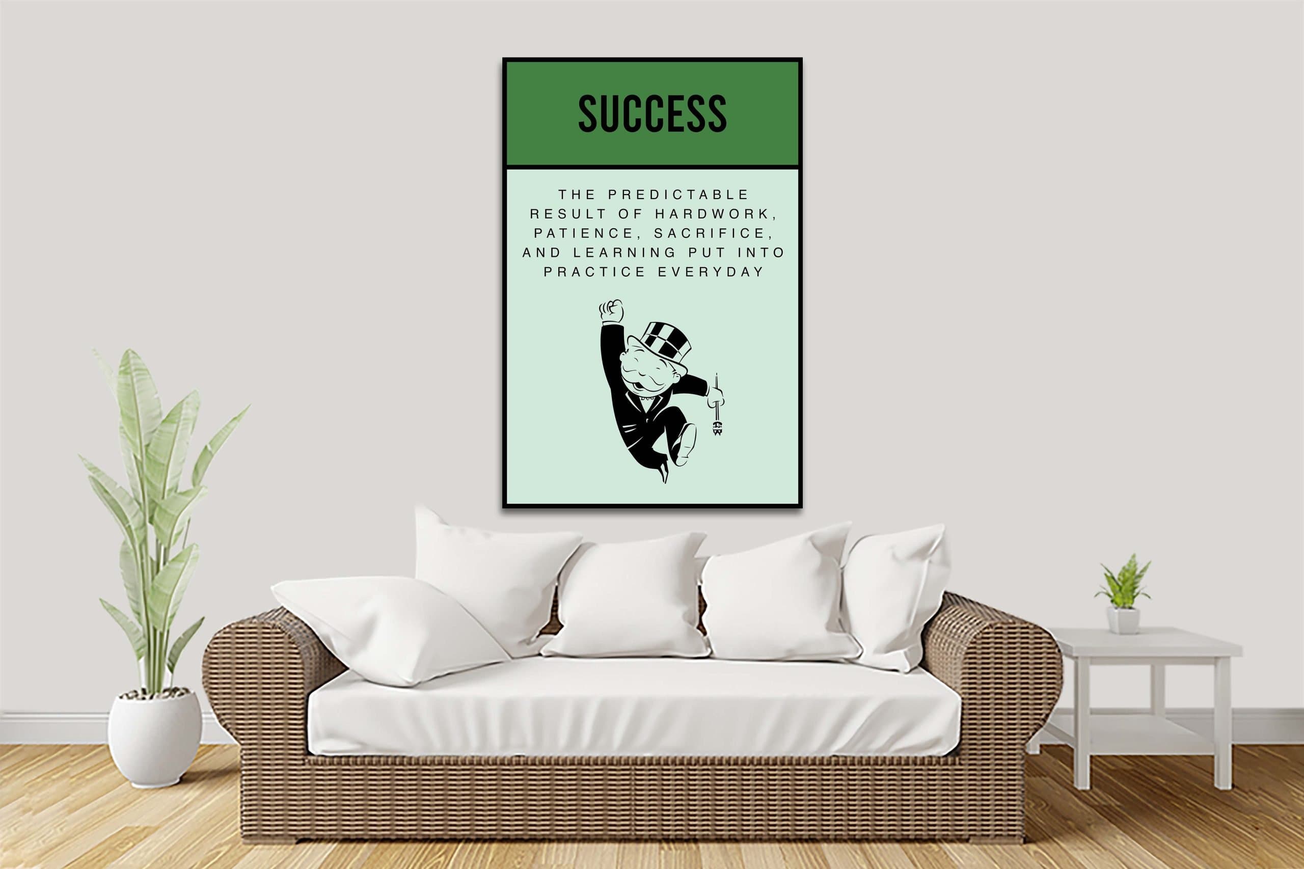 Success Framed Motivational Monopoly Art | Canvas Prints AU