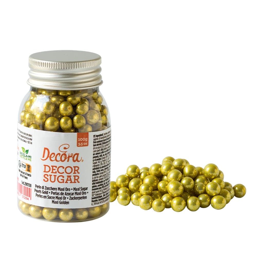 Maxi metallic gold sugar pearls - Decora