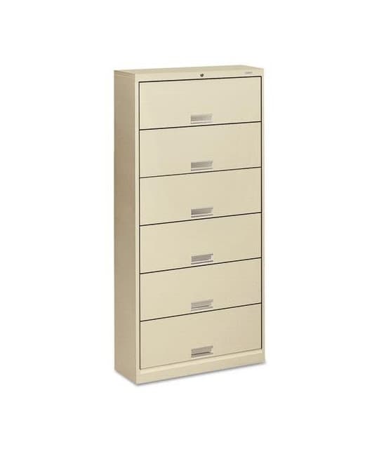 HON Brigade 600 Series Six-Shelf File with Receding Doors