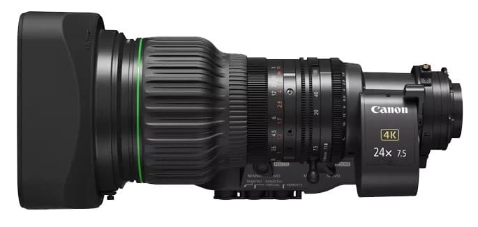 Canon CJ24EX7.5B-IASE-S 2/3" 4K UHDgc Portable ENG/EFP Zoom Lenses with ...