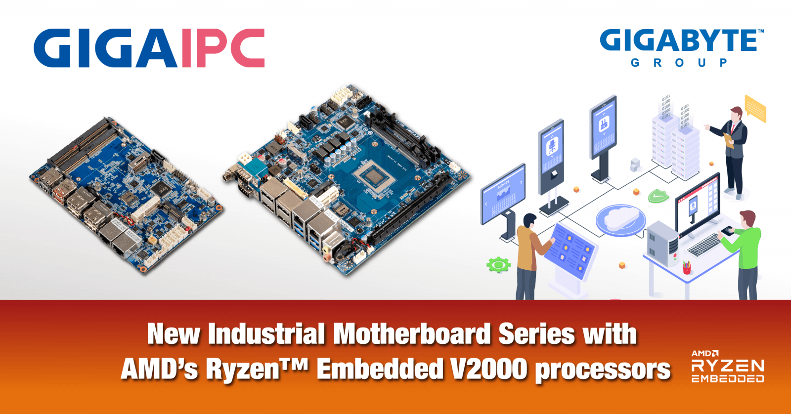 New Launch : Industrial M/B with AMD Ryzen™ V2000 processors|GIGAIPC